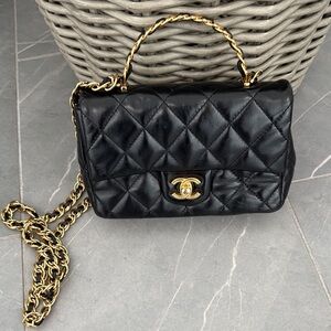 Chanel Black Quilted Leather Handbag